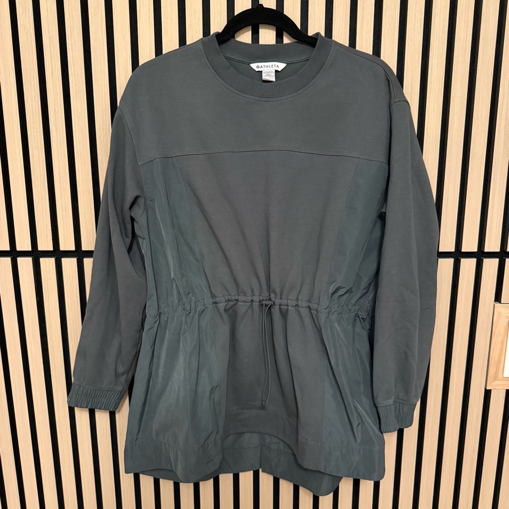 Athleta Olive Green Drawstring Pullover - image 1